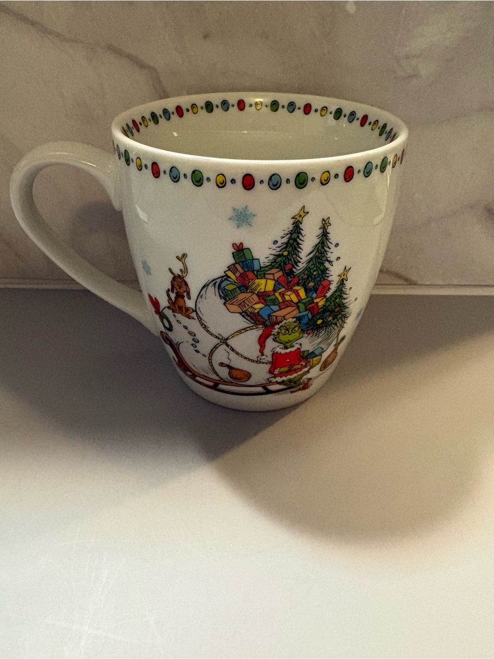 Holiday Character Ceramic Mug - White with Multicolor Print